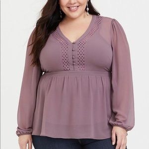 Torrid mauve chiffon size 2x top